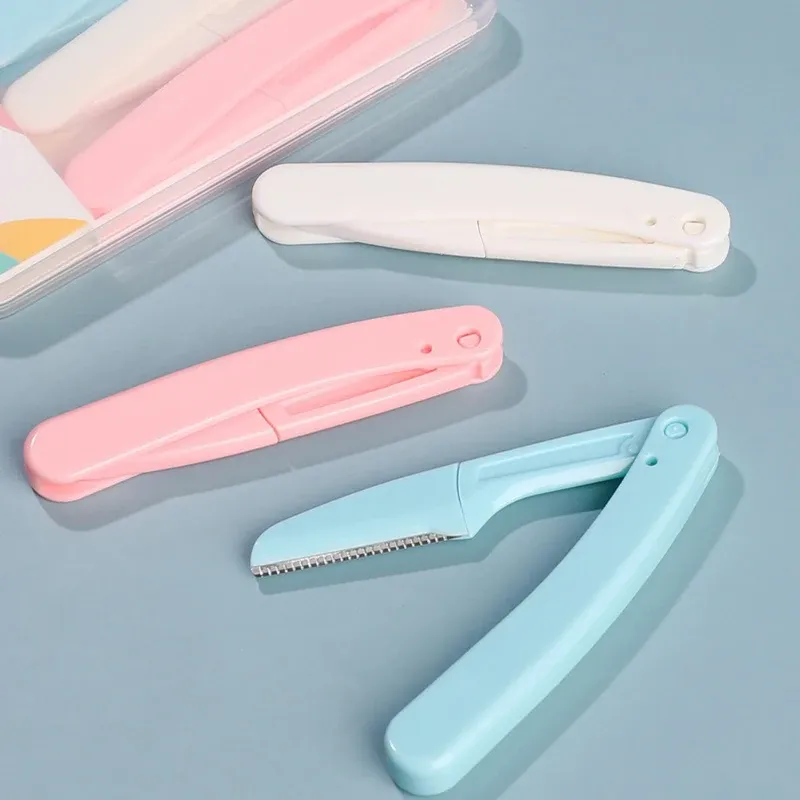 Rasoir visage pour femme avec couteau à sourcils, lames de rechange, ciseaux et outils de beauté professionnels 3