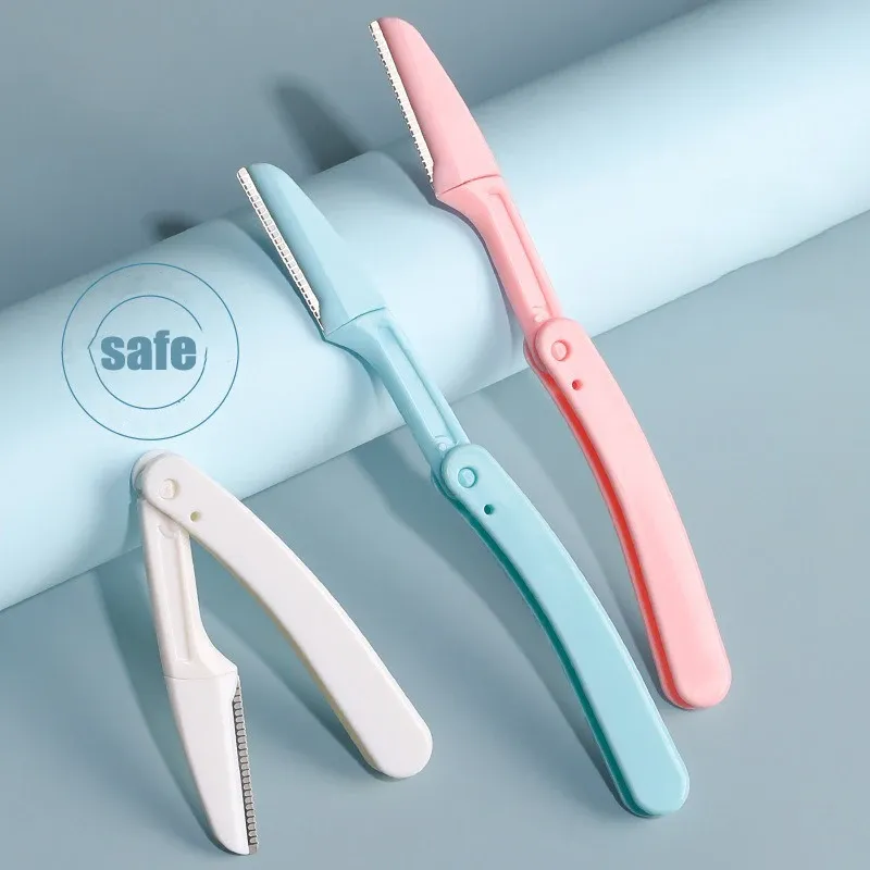 Rasoir visage pour femme avec couteau à sourcils, lames de rechange, ciseaux et outils de beauté professionnels 5