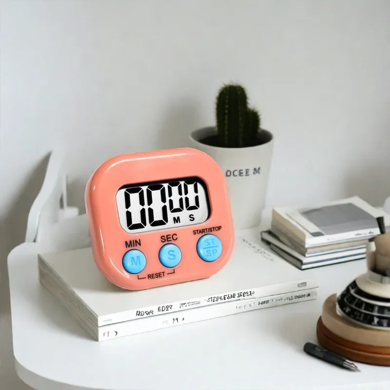 Minuterie de cuisine magnétique à écran LCD – Chronomètre numérique à compte progressif et décroissant, avec alarme, pour la cuisine, la pâtisserie, le sport et la douche 4