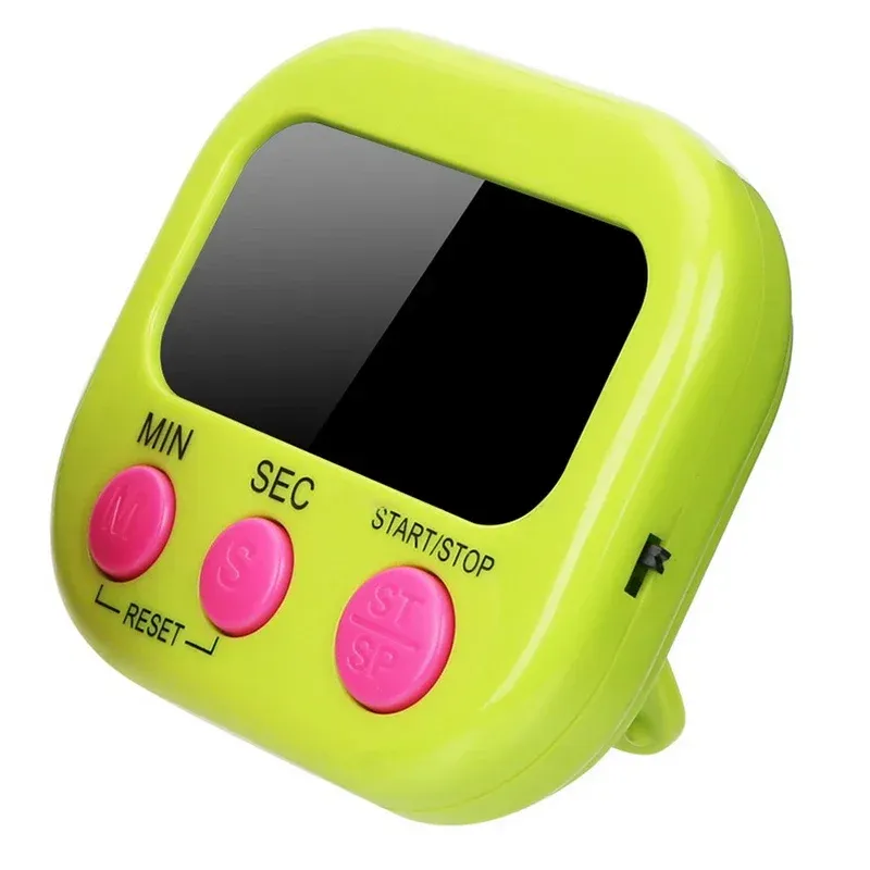 Minuterie de cuisine magnétique à écran LCD – Chronomètre numérique à compte progressif et décroissant, avec alarme, pour la cuisine, la pâtisserie, le sport et la douche 12