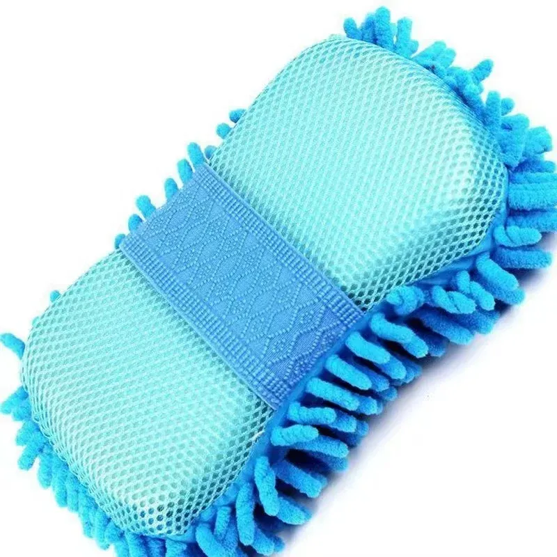 Éponge de lavage pour voiture en microfibre, brosse de nettoyage et de detailing automobile, serviette et gants de lavage auto 6