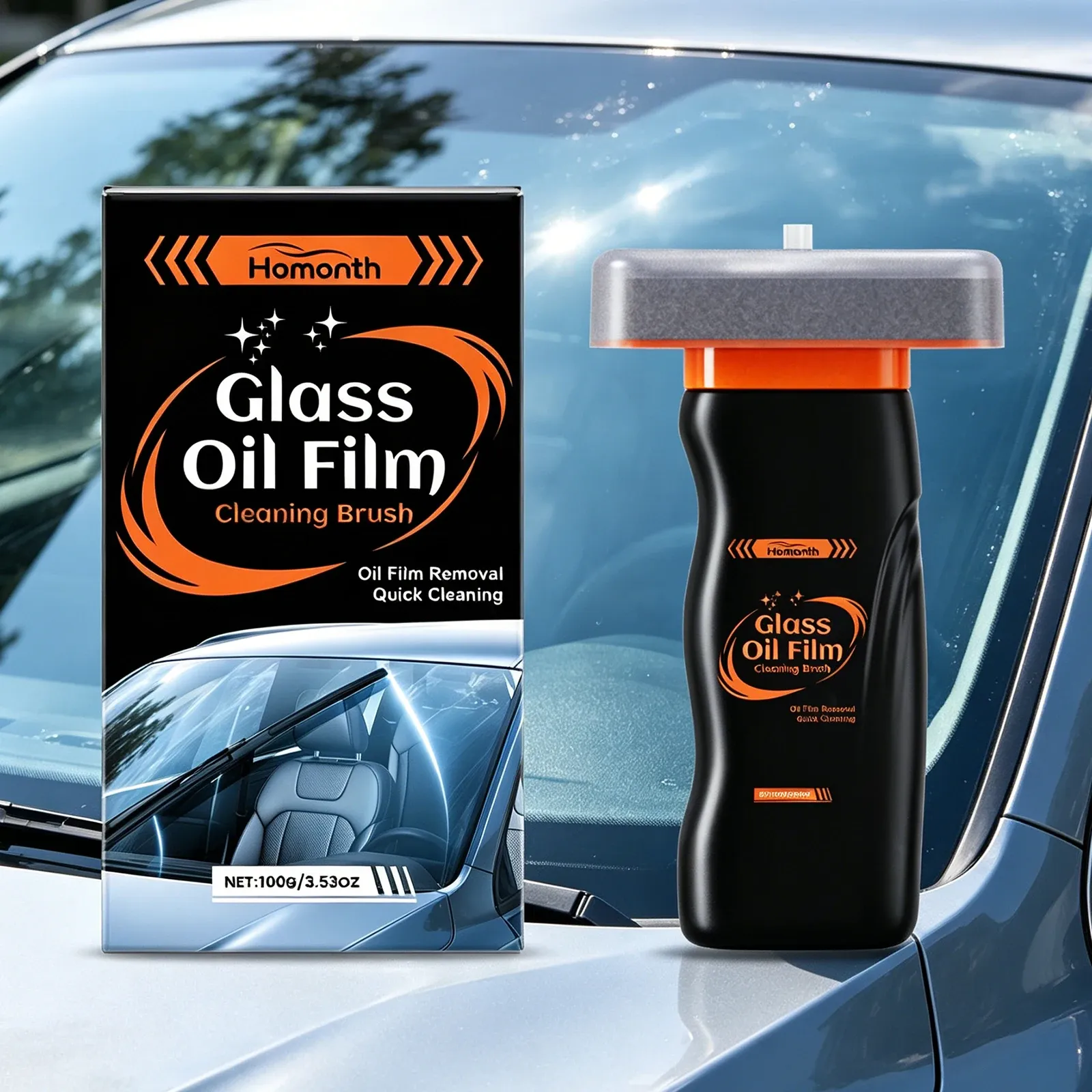 Nettoyant pour vitres de voiture, décapant de film gras et anti-buée - Image 1
