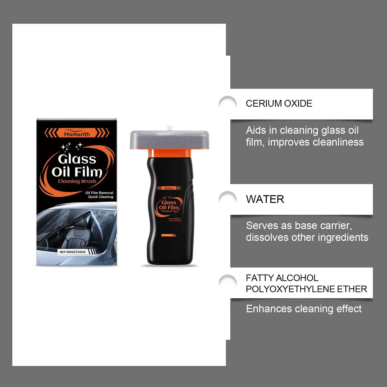 Nettoyant pour vitres présenté en détail