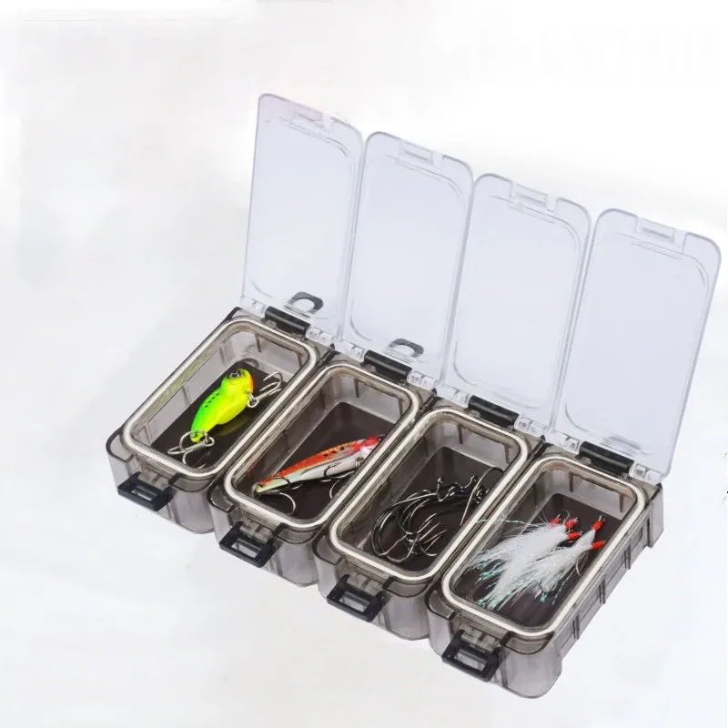 Boîte de rangement étanche et scellée pour accessoires de pêche, leurres et petits outils, avec compartiments modulables, format mini 2
