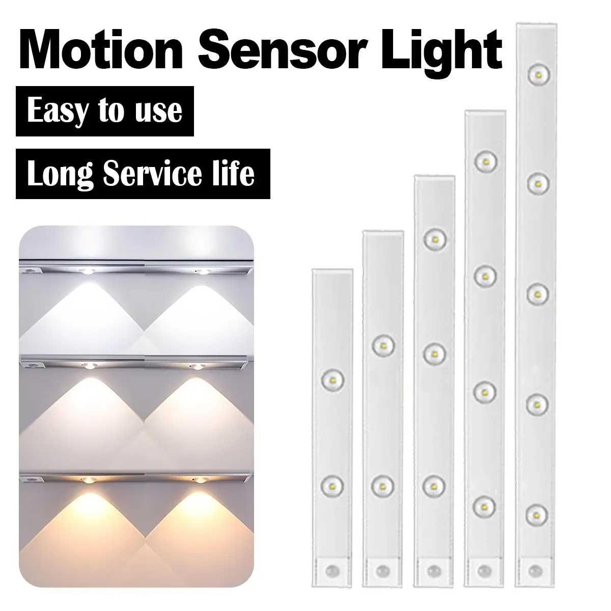 Ruban LED ultra-fin à détecteur de mouvement installé sous un meuble