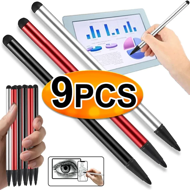 Stylet universel 2 en 1 pour tablette et smartphone, stylet capacitif et résistif compatible iPhone, iPad, Android et tous écrans tactiles, pointe en caoutchouc