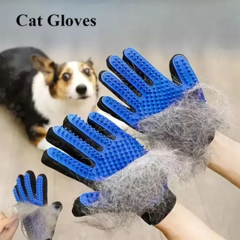 Gant de toilettage pour chien et chat, brosse de massage anti-poils - Image 1