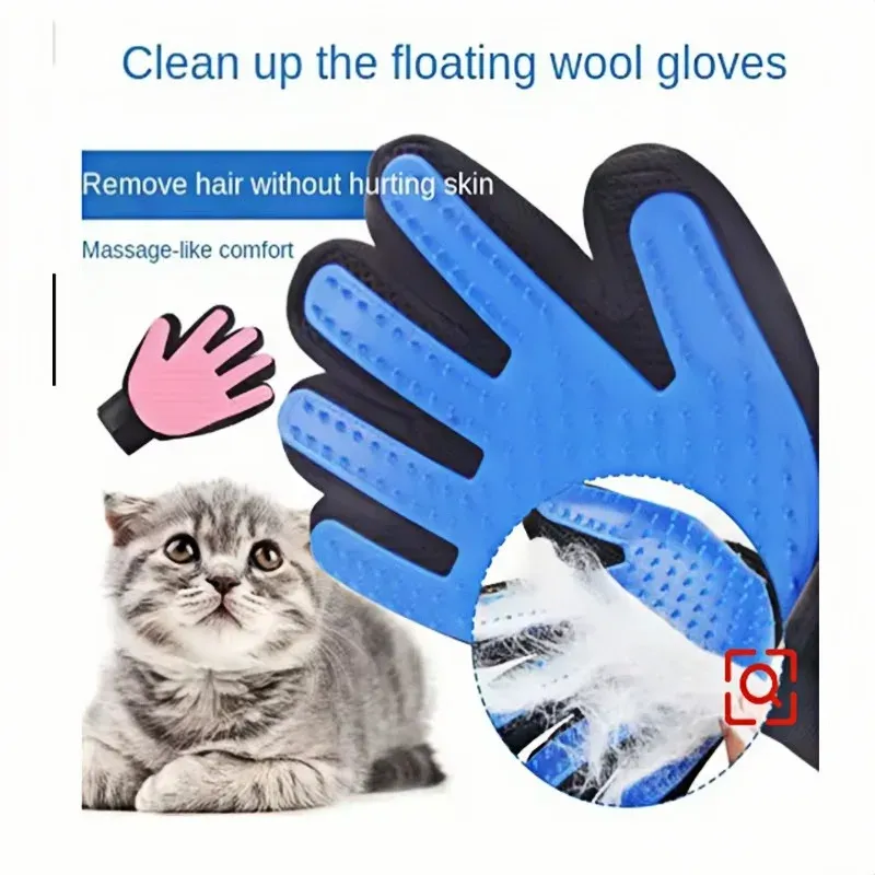 Gant de toilettage pour chien et chat, brosse de massage anti-poils 2
