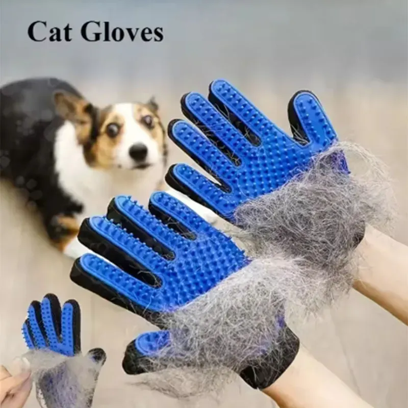 Gant de brossage en silicone pour animaux en situation