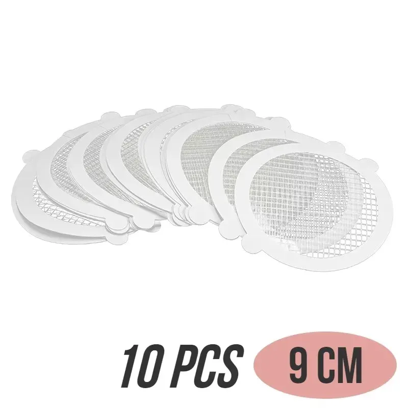 Lot de 10 à 50 filtres ronds jetables en maille adhésive pour drain de douche 14