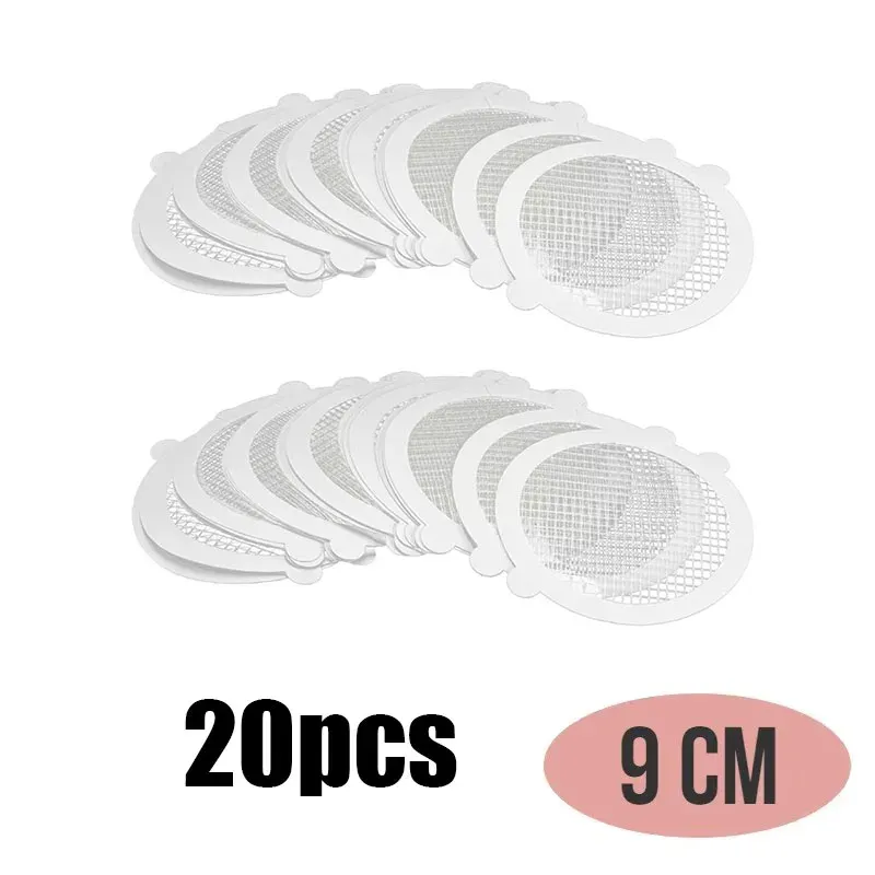 Lot de 10 à 50 filtres ronds jetables en maille adhésive pour drain de douche 16