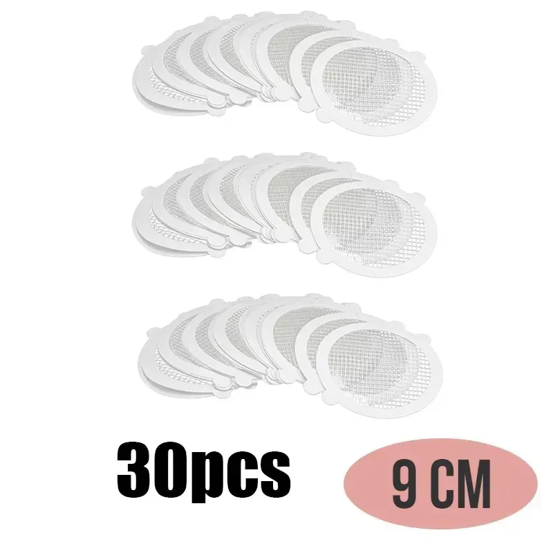 Lot de 10 à 50 filtres ronds jetables en maille adhésive pour drain de douche 15