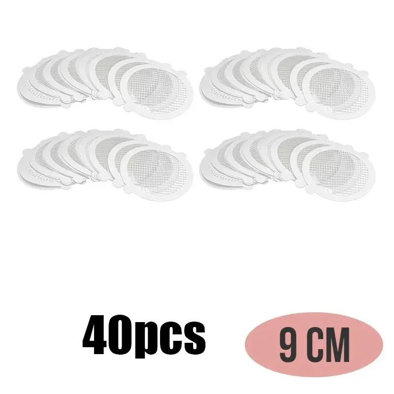 Lot de 10 à 50 filtres ronds jetables en maille adhésive pour drain de douche 11