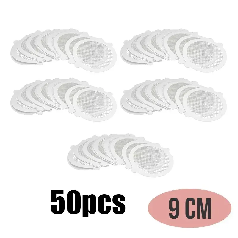Lot de 10 à 50 filtres ronds jetables en maille adhésive pour drain de douche 10