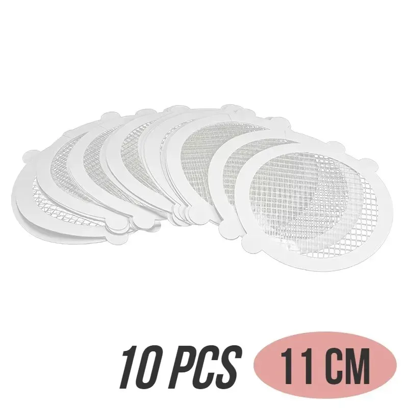 Lot de 10 à 50 filtres ronds jetables en maille adhésive pour drain de douche 13