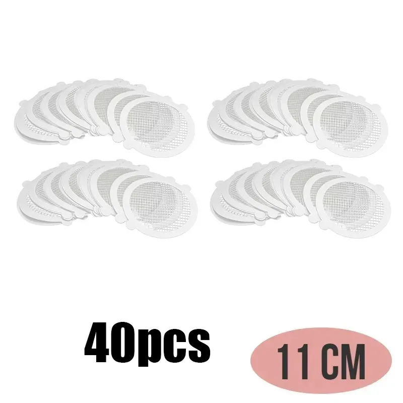 Lot de 10 à 50 filtres ronds jetables en maille adhésive pour drain de douche 7