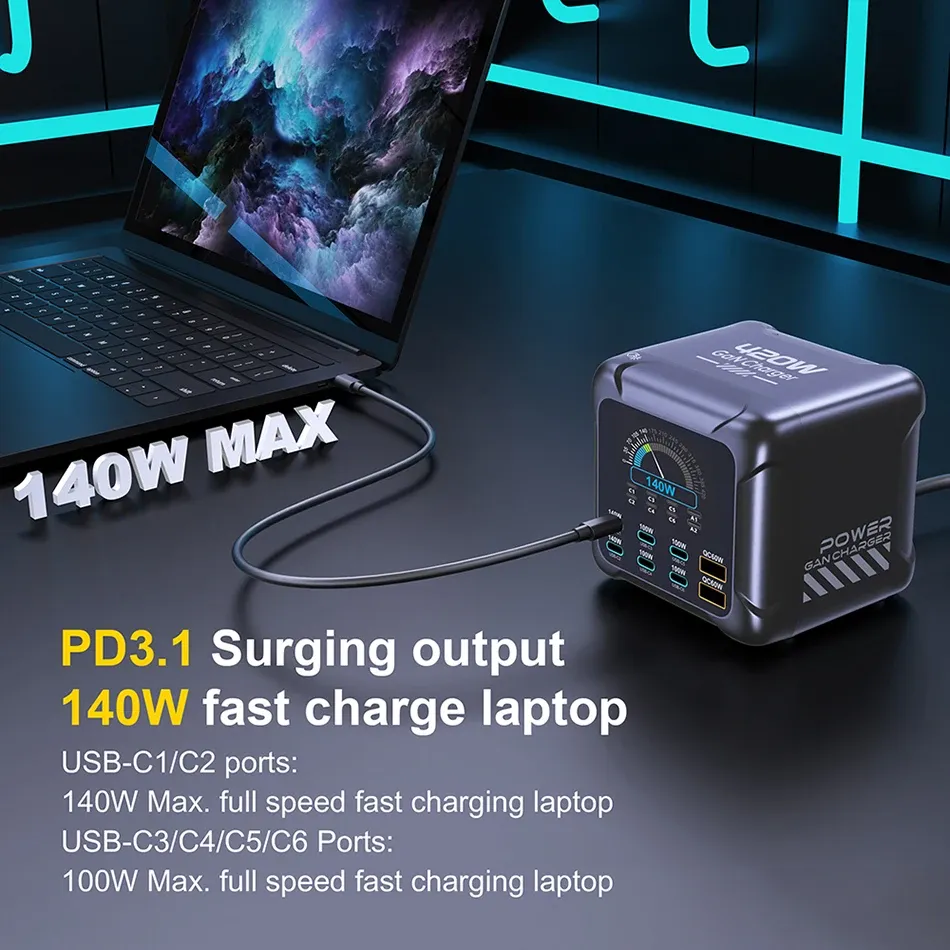 Chargeur Ubigbuy 420W GaN en situation