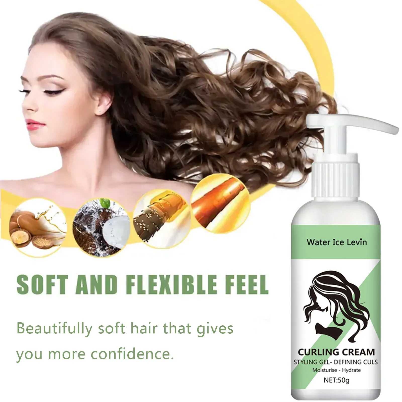 Boucles rebondissantes avec la crème coiffante