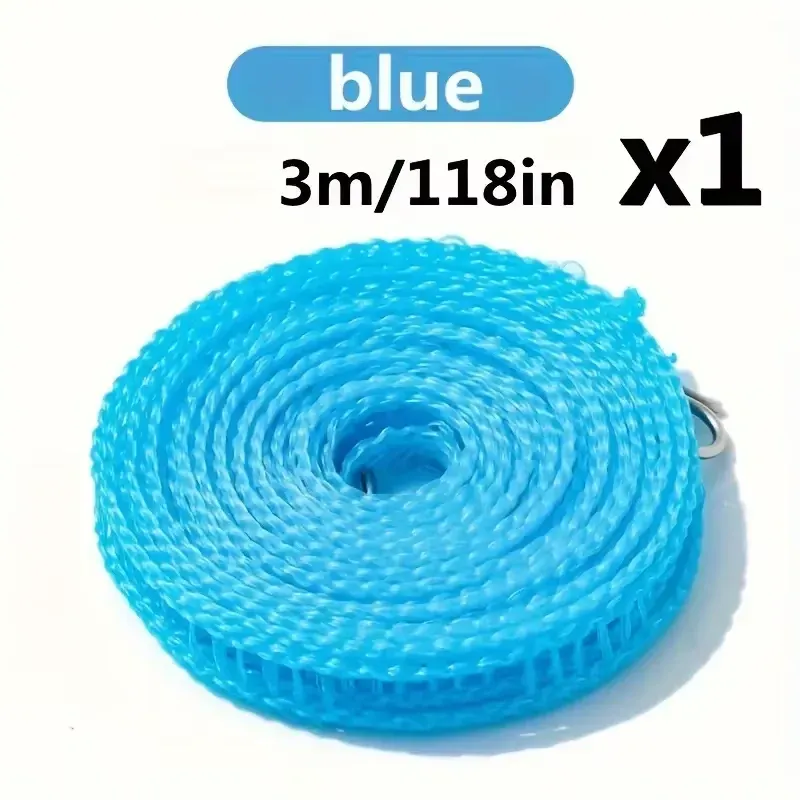 Corde à linge portable anti-vent, type clôture, 3 m / 5 m / 10 m, pour séchage extérieur, intérieur, à la maison et en voyage 11