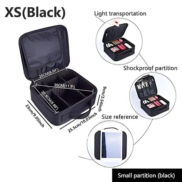 Trousse de maquillage professionnelle pour femme, grande capacité, idéale pour le voyage, organisateur de cosmétiques pour soins des ongles et maquillage 12