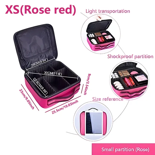 Trousse de maquillage professionnelle pour femme, grande capacité, idéale pour le voyage, organisateur de cosmétiques pour soins des ongles et maquillage 11
