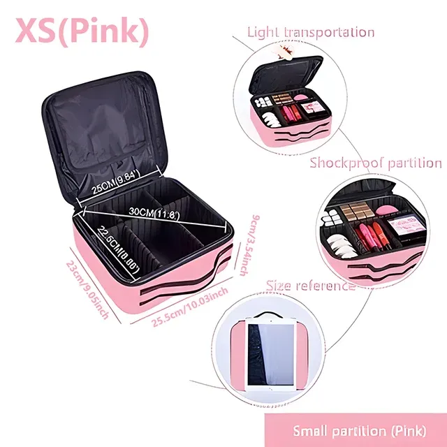 Trousse de maquillage professionnelle pour femme, grande capacité, idéale pour le voyage, organisateur de cosmétiques pour soins des ongles et maquillage 14
