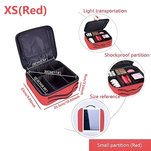 Trousse de maquillage professionnelle pour femme, grande capacité, idéale pour le voyage, organisateur de cosmétiques pour soins des ongles et maquillage 13