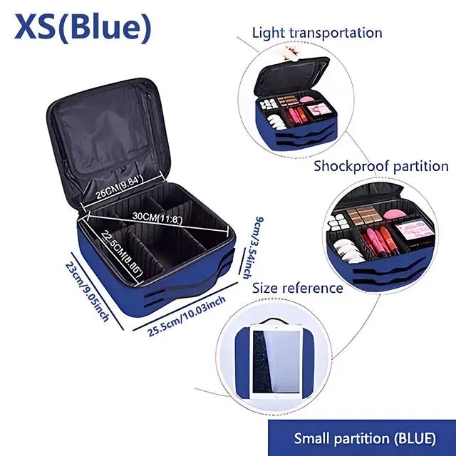 Trousse de maquillage professionnelle pour femme, grande capacité, idéale pour le voyage, organisateur de cosmétiques pour soins des ongles et maquillage 20