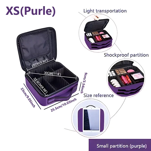 Trousse de maquillage professionnelle pour femme, grande capacité, idéale pour le voyage, organisateur de cosmétiques pour soins des ongles et maquillage 19