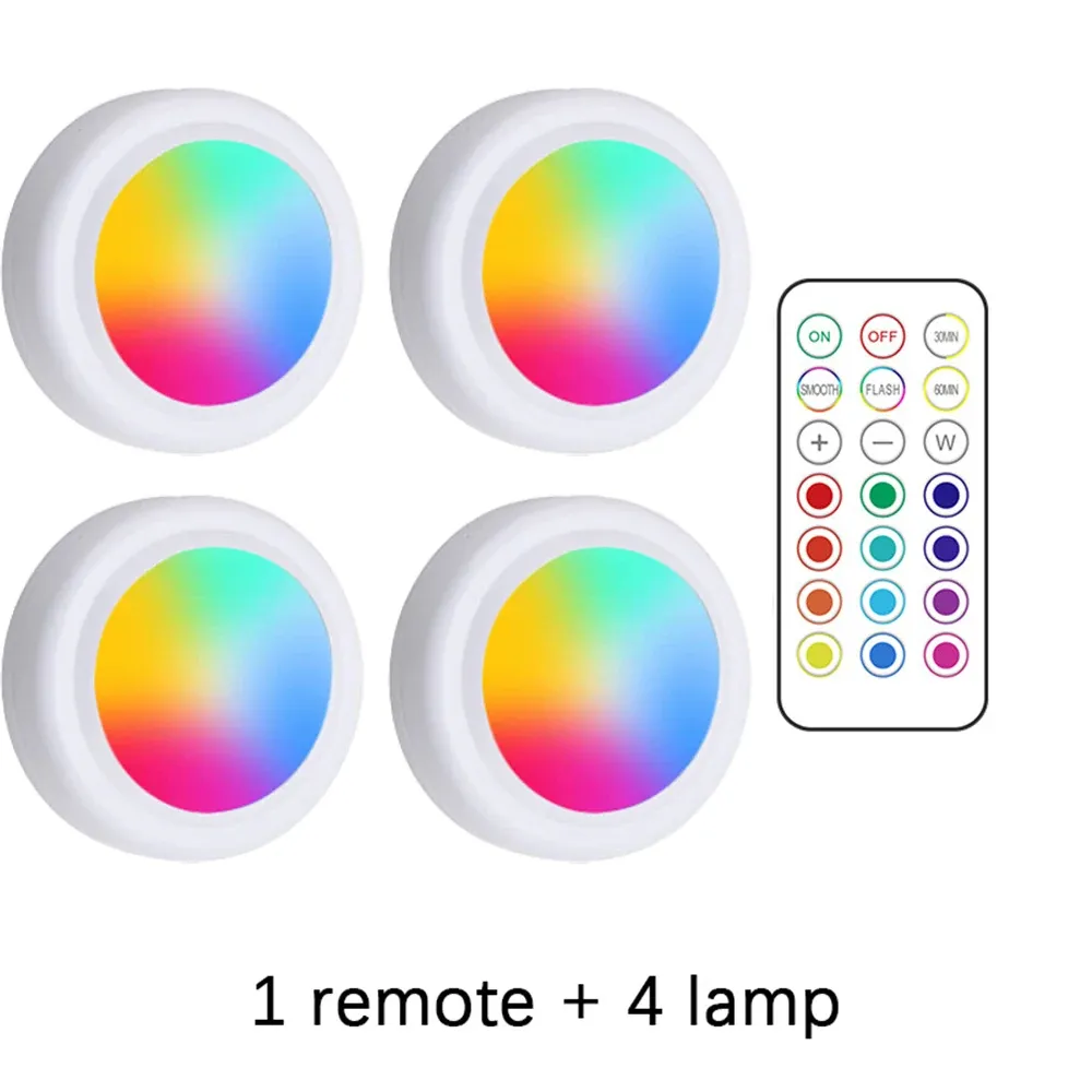 Lumières LED sous-meuble RVB sans fil avec télécommande, intensité variable, pour garde-robe, chambre à coucher et cuisine 9