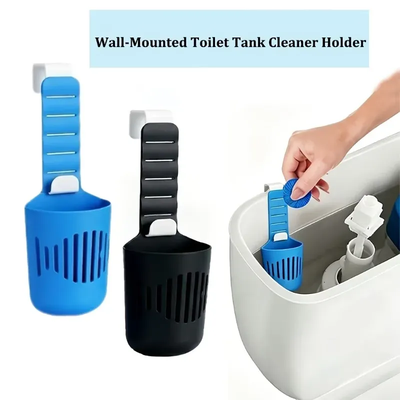 Panier de nettoyage en silicone pour réservoir de toilettes - Support suspendu réglable pour pastilles à libération lente, sans rouille - Image 1