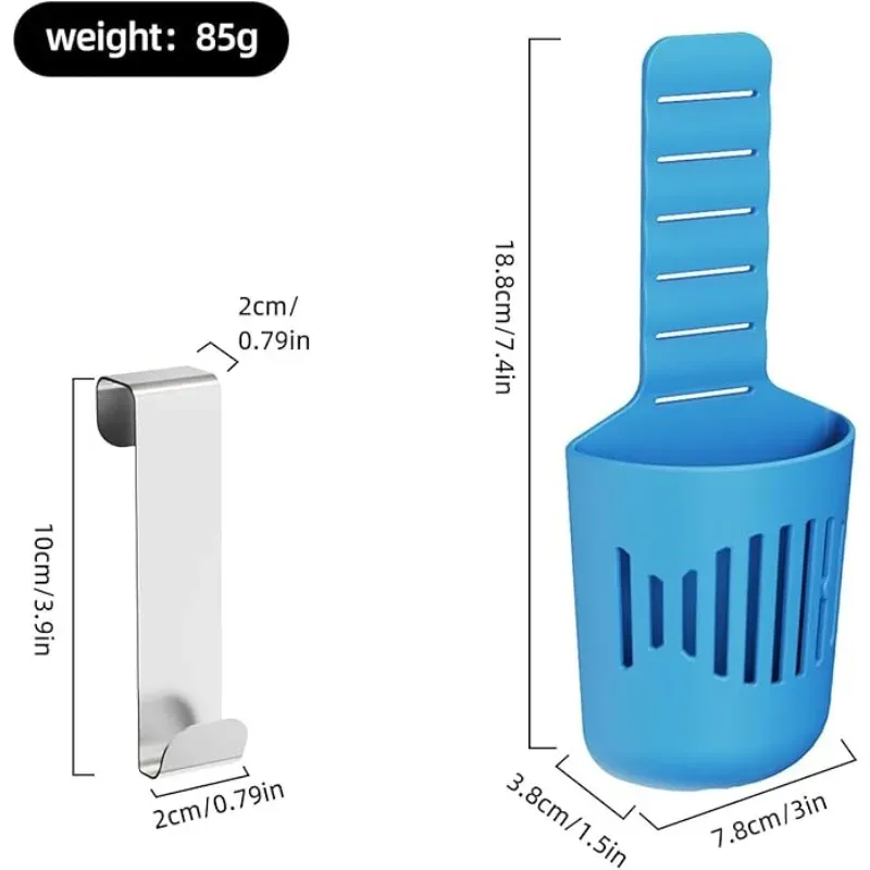 Panier de nettoyage en silicone pour réservoir de toilettes - Support suspendu réglable pour pastilles à libération lente, sans rouille 2