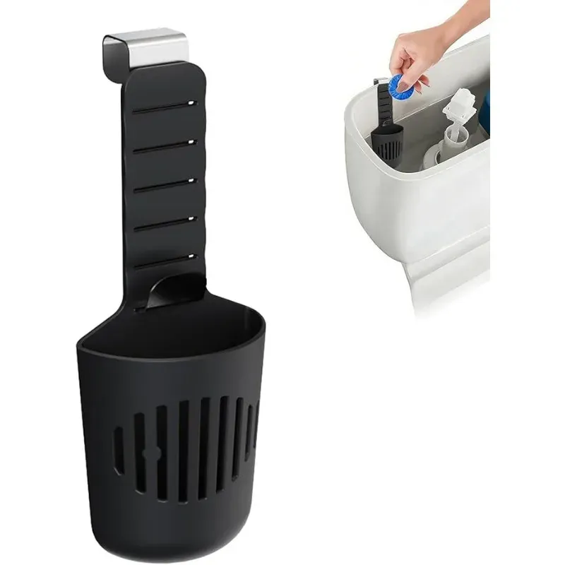 Panier de nettoyage en silicone pour réservoir de toilettes - Support suspendu réglable pour pastilles à libération lente, sans rouille 7