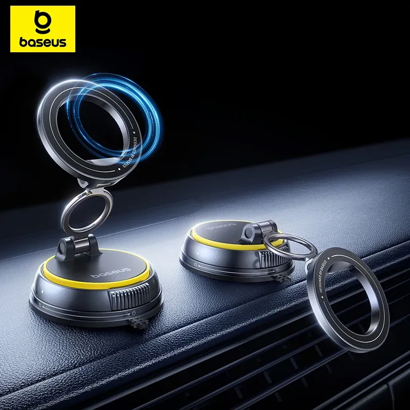 Support magnétique pour téléphone de voiture à ventouse Baseus, rotation à 360°, compatible iPhone, Samsung et Xiaomi