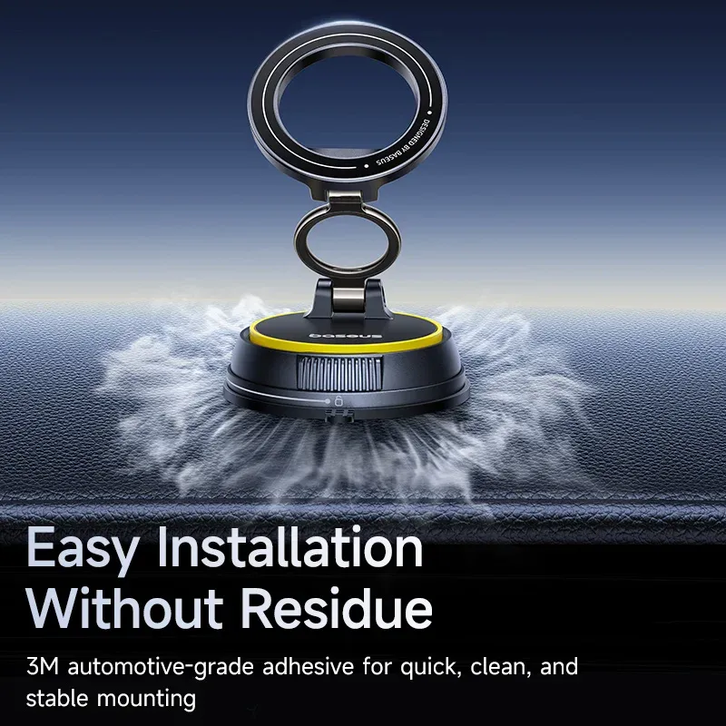 Support magnétique pour téléphone de voiture à ventouse Baseus, rotation à 360°, compatible iPhone, Samsung et Xiaomi 3