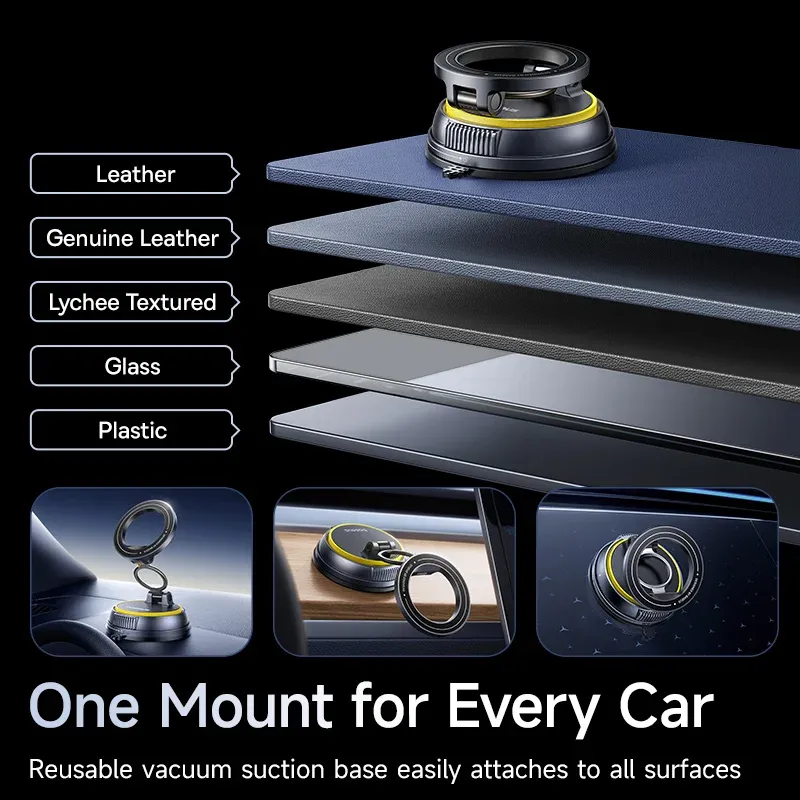 Support magnétique pour téléphone de voiture à ventouse Baseus, rotation à 360°, compatible iPhone, Samsung et Xiaomi 6
