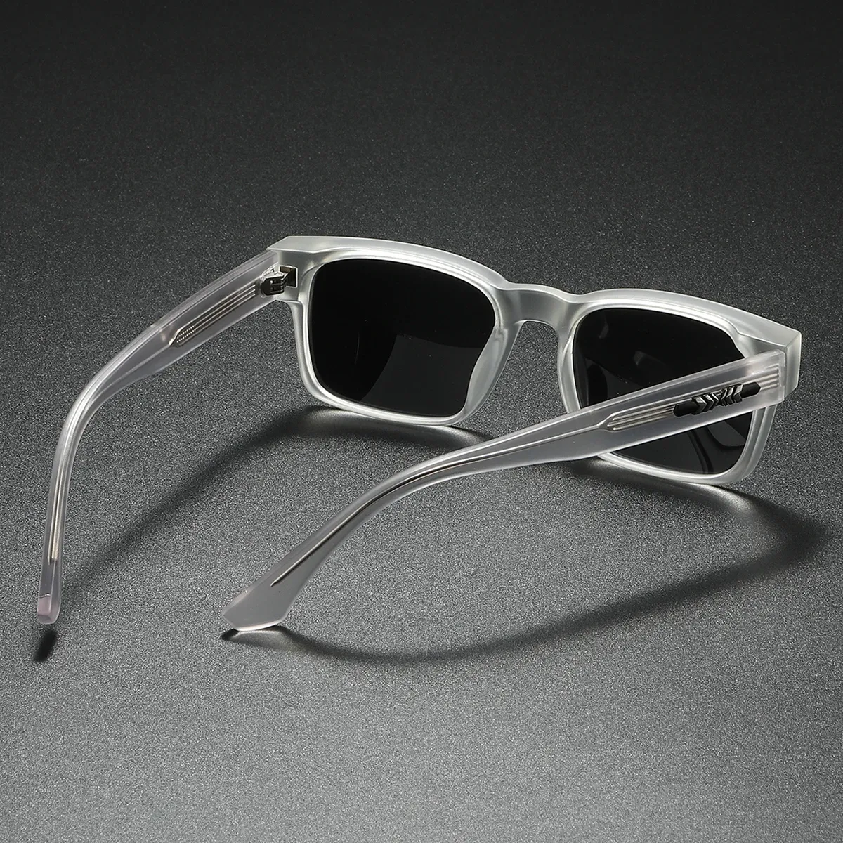 Lunettes de soleil carrées polarisées pour hommes, monture métallique unisexe, protection UV400 2