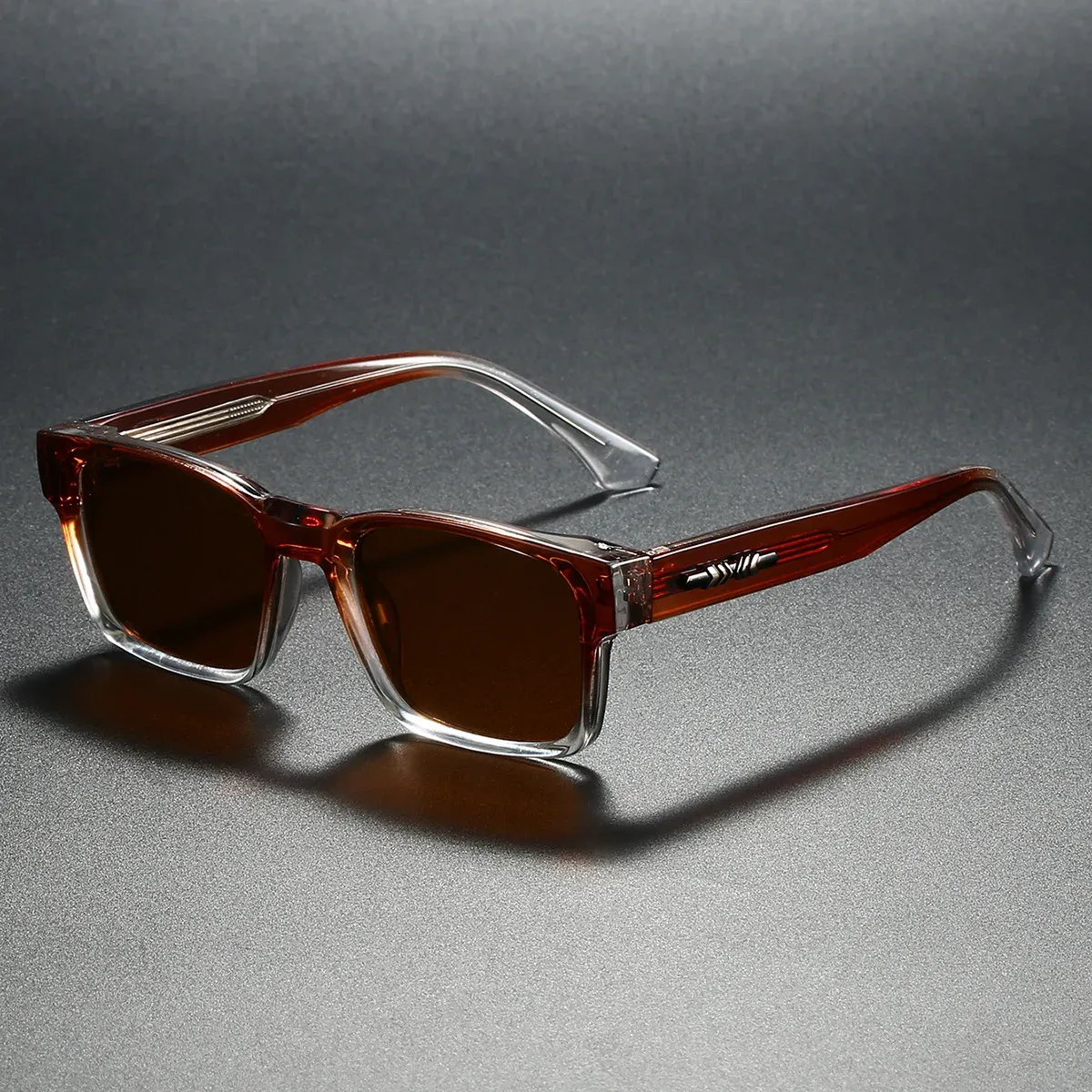 Lunettes de soleil carrées polarisées, vue de face