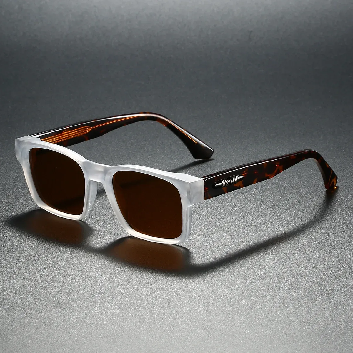 Lunettes de soleil carrées polarisées pour hommes, monture métallique unisexe, protection UV400 14