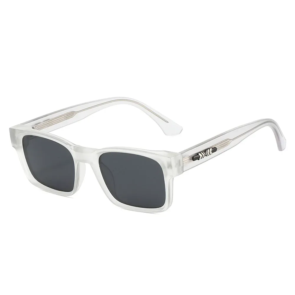 Lunettes de soleil carrées polarisées pour hommes, monture métallique unisexe, protection UV400 12