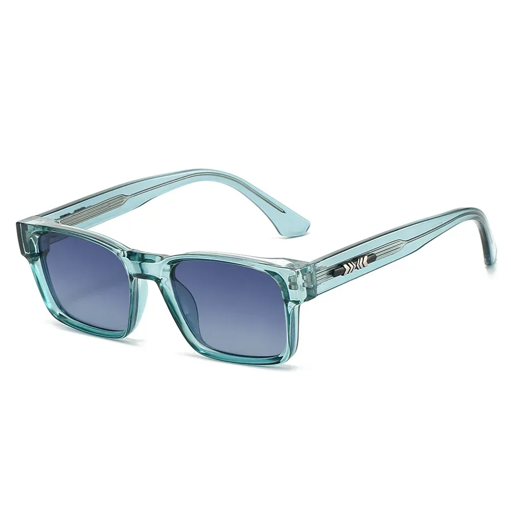 Lunettes de soleil carrées polarisées pour hommes, monture métallique unisexe, protection UV400 11