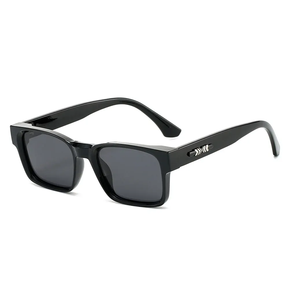 Lunettes de soleil carrées polarisées pour hommes, monture métallique unisexe, protection UV400 10