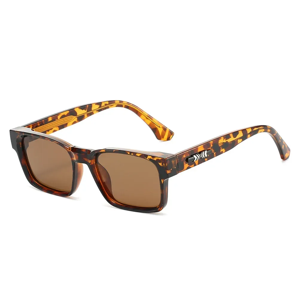 Lunettes de soleil carrées polarisées pour hommes, monture métallique unisexe, protection UV400 9
