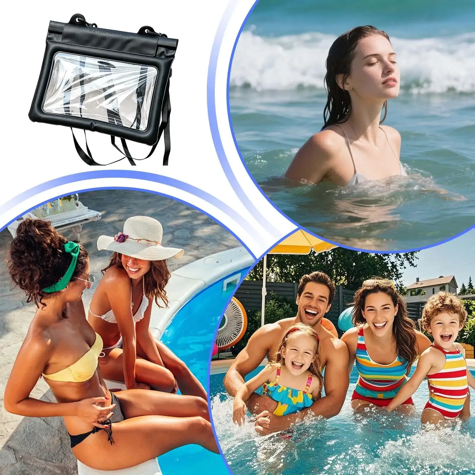 Sac étanche flottant pour téléphone avec écran tactile, idéal pour la natation, la plongée et la plage 4
