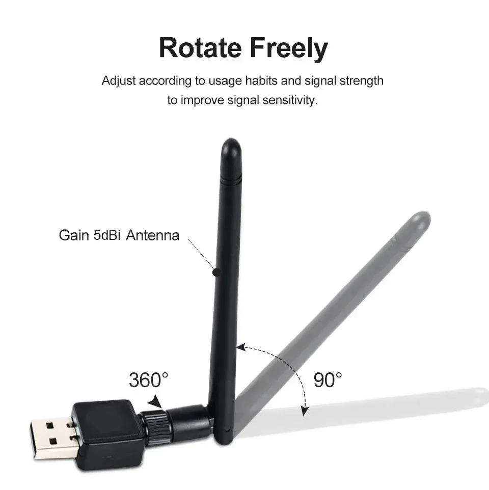 Adaptateur USB Wi-Fi 150 Mbps – Mini carte réseau sans fil 2,4 GHz 802.11b/g/n/ac pour PC 4