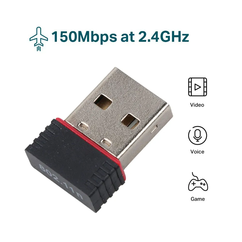 Adaptateur USB Wi-Fi 150 Mbps – Mini carte réseau sans fil 2,4 GHz 802.11b/g/n/ac pour PC 7