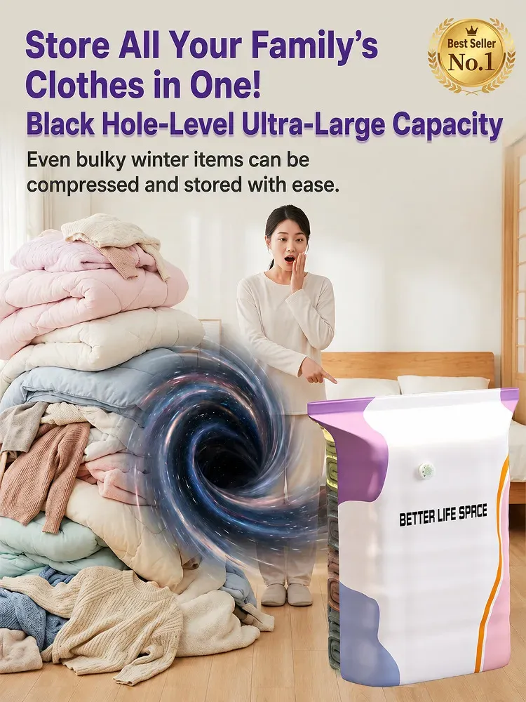 Sac de compression rempli de vêtements