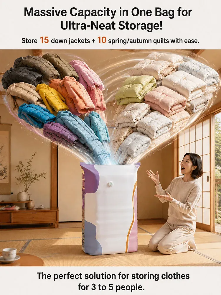 Rangement de vêtements compressés dans une armoire