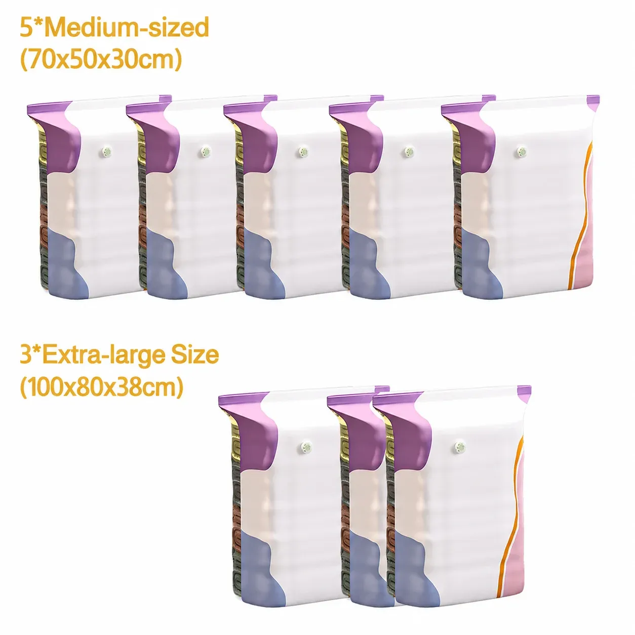 Sacs de compression sous vide 3D sans pompe, épais et hermétiques, pour le rangement des couettes et vêtements, gain de place idéal pour la maison et les voyages 9