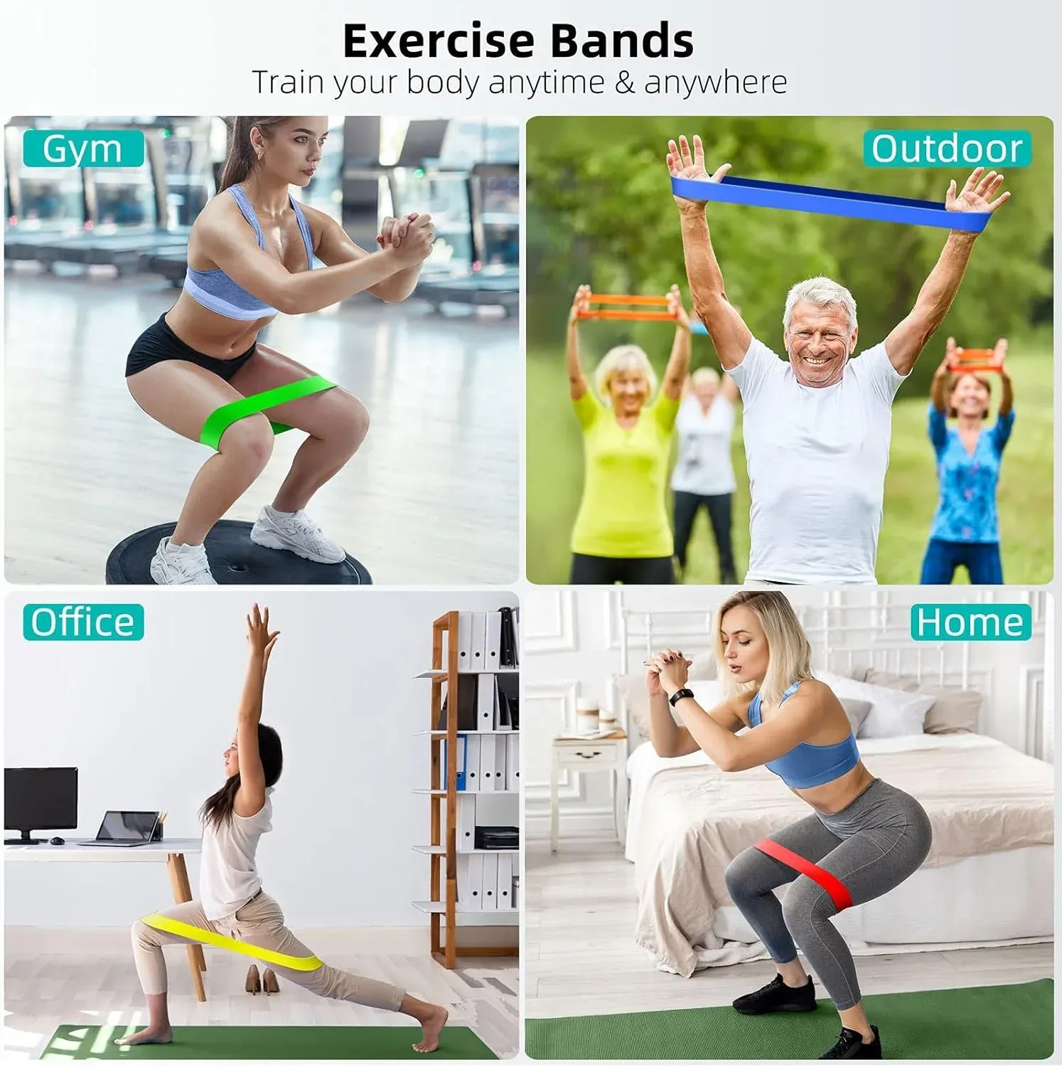 Bandes de résistance en TPE, ensemble de fitness 6